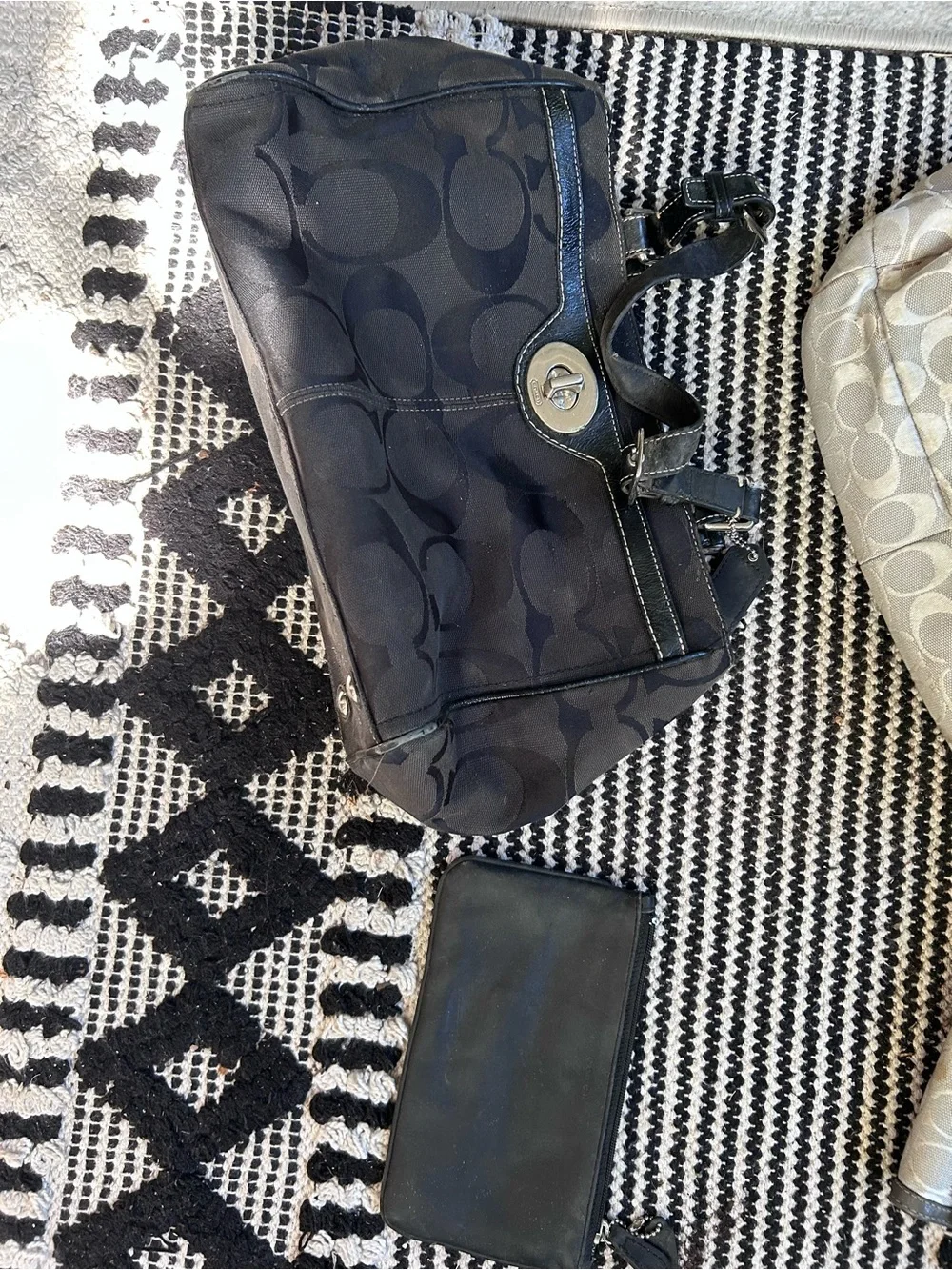 Coach Black Leather Zip Pouch Wallet